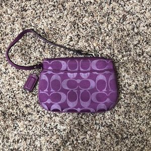 Purple coach wallet/wristlet